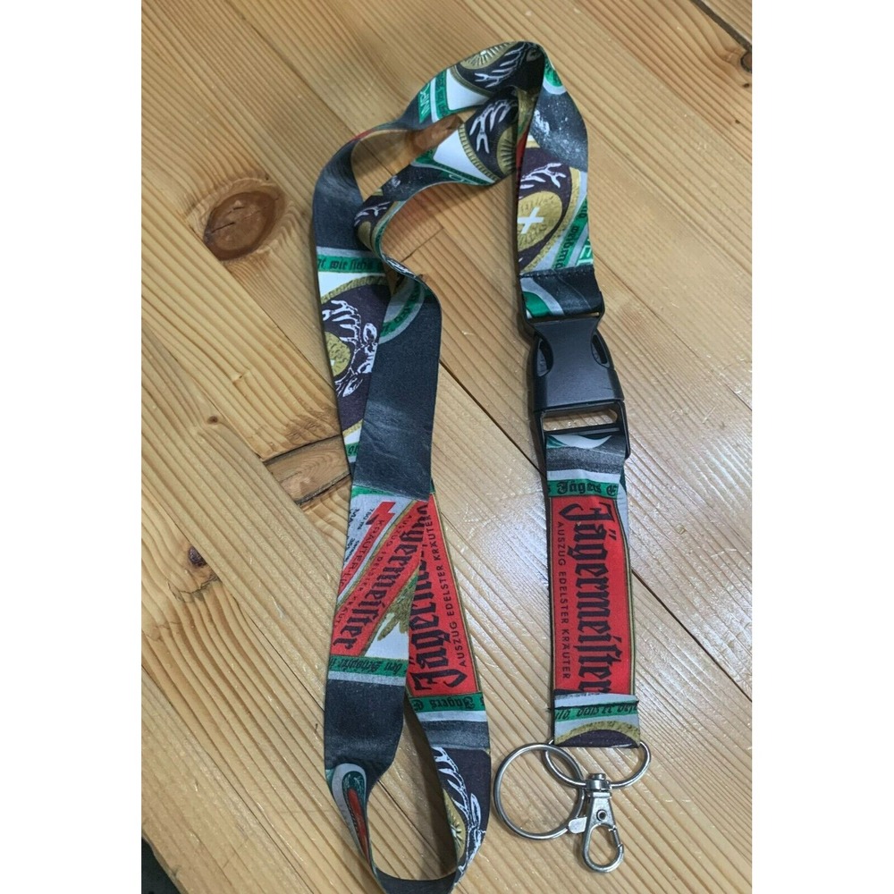 Jagermeister Lanyard Keychain Black Red Green Logo Detachable Buckle Promo Item